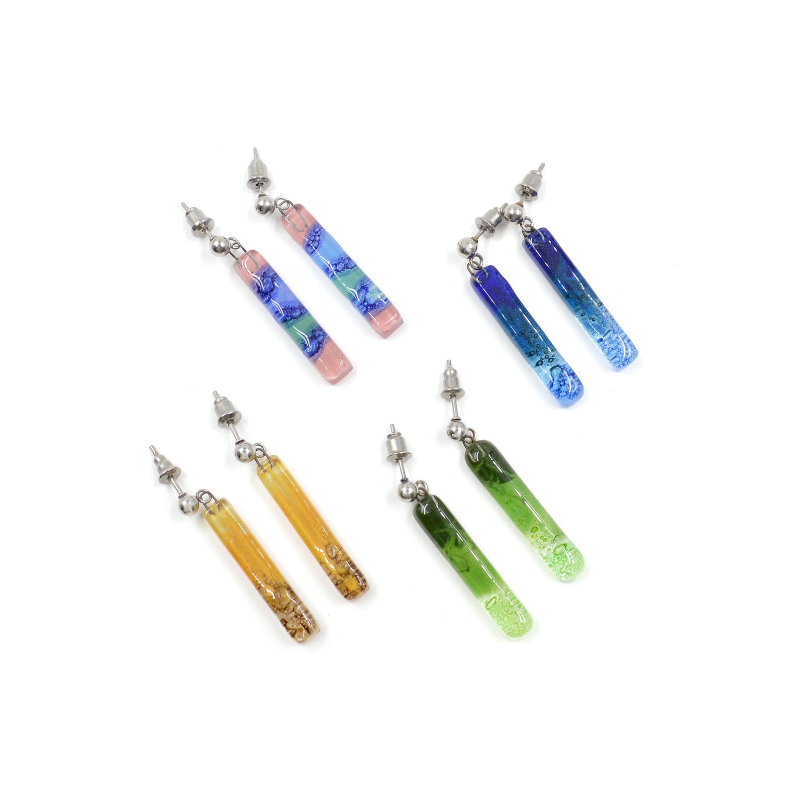 Boucles d'oreilles en verre fusionné