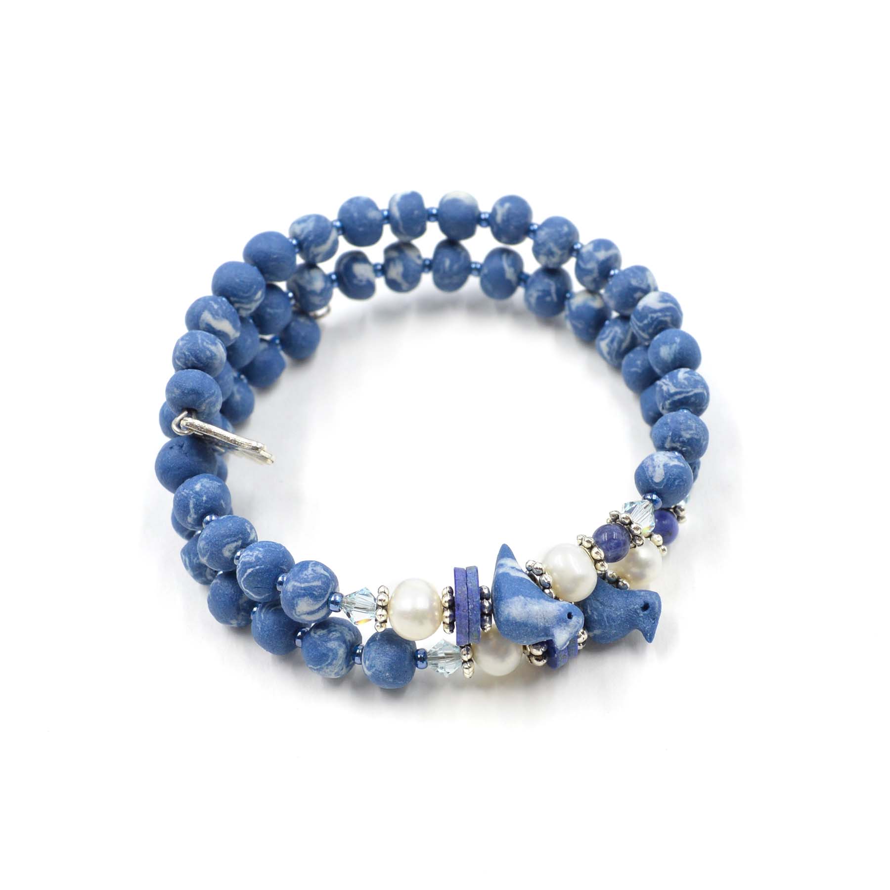 BRACELET EN PORCELAINE BLEU