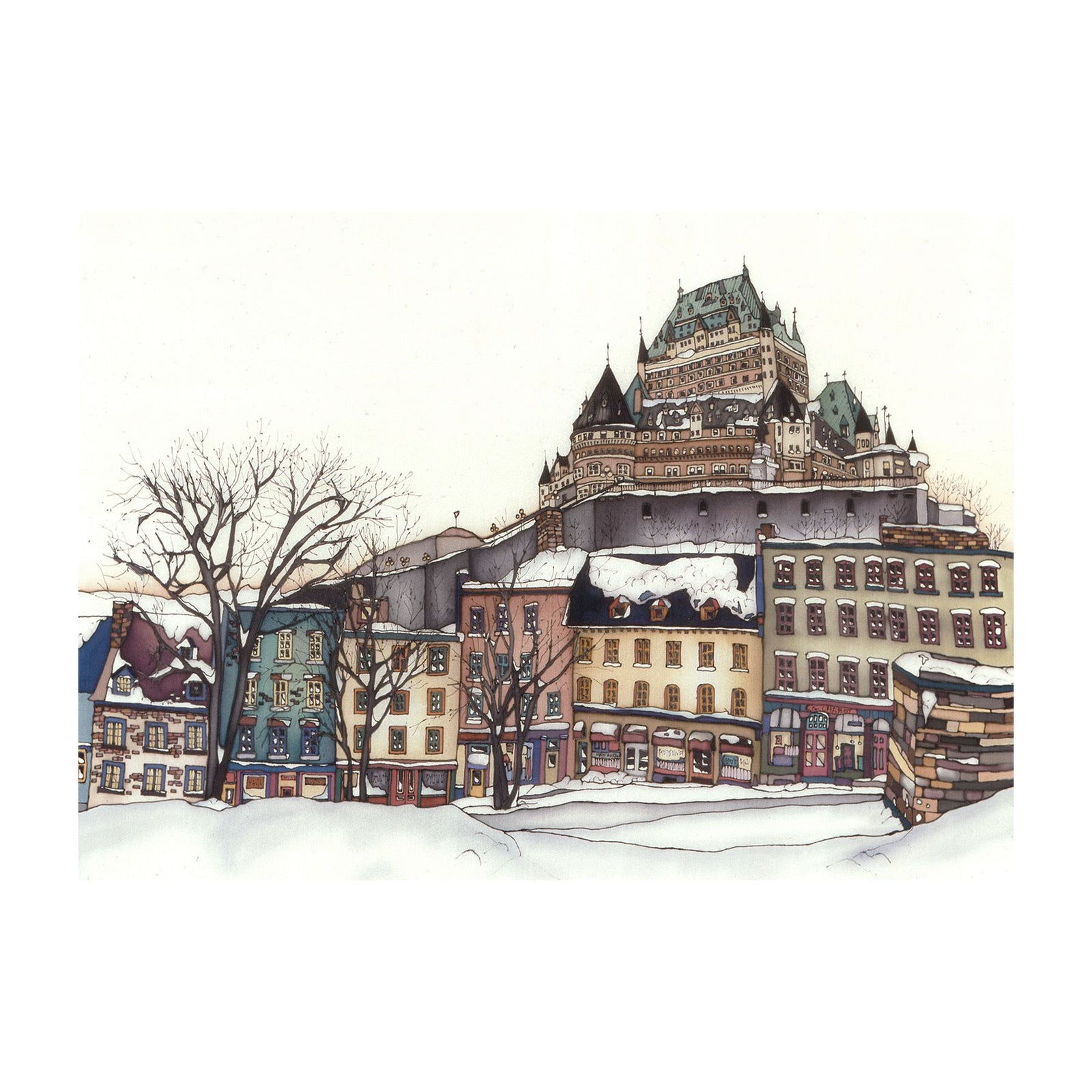 Giclée sur l'acrylique - Château Frontenac en hiver