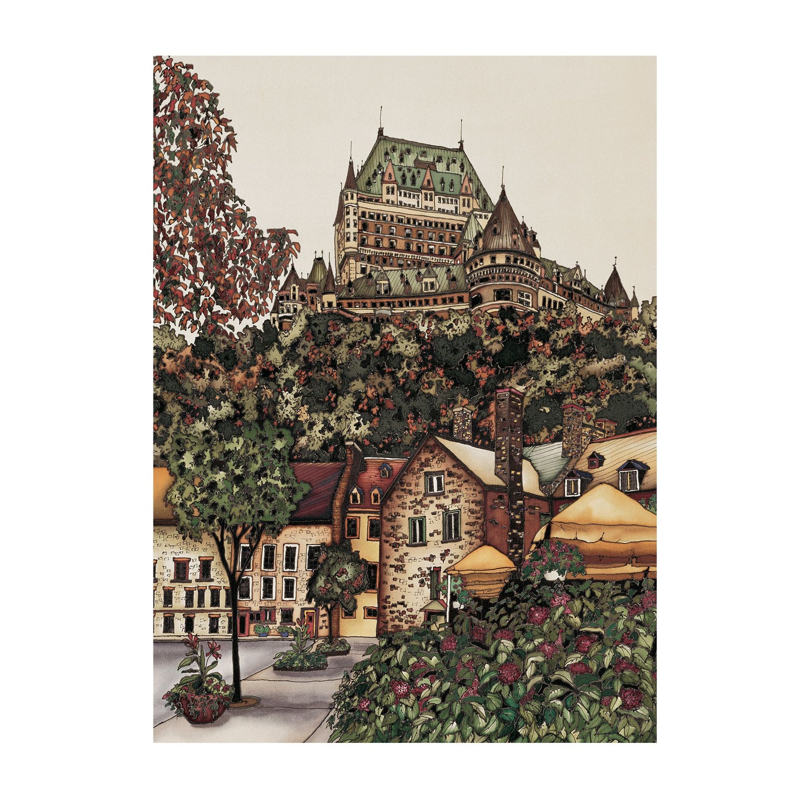 Giclée sur l'acrylique - Château Frontenac en automne