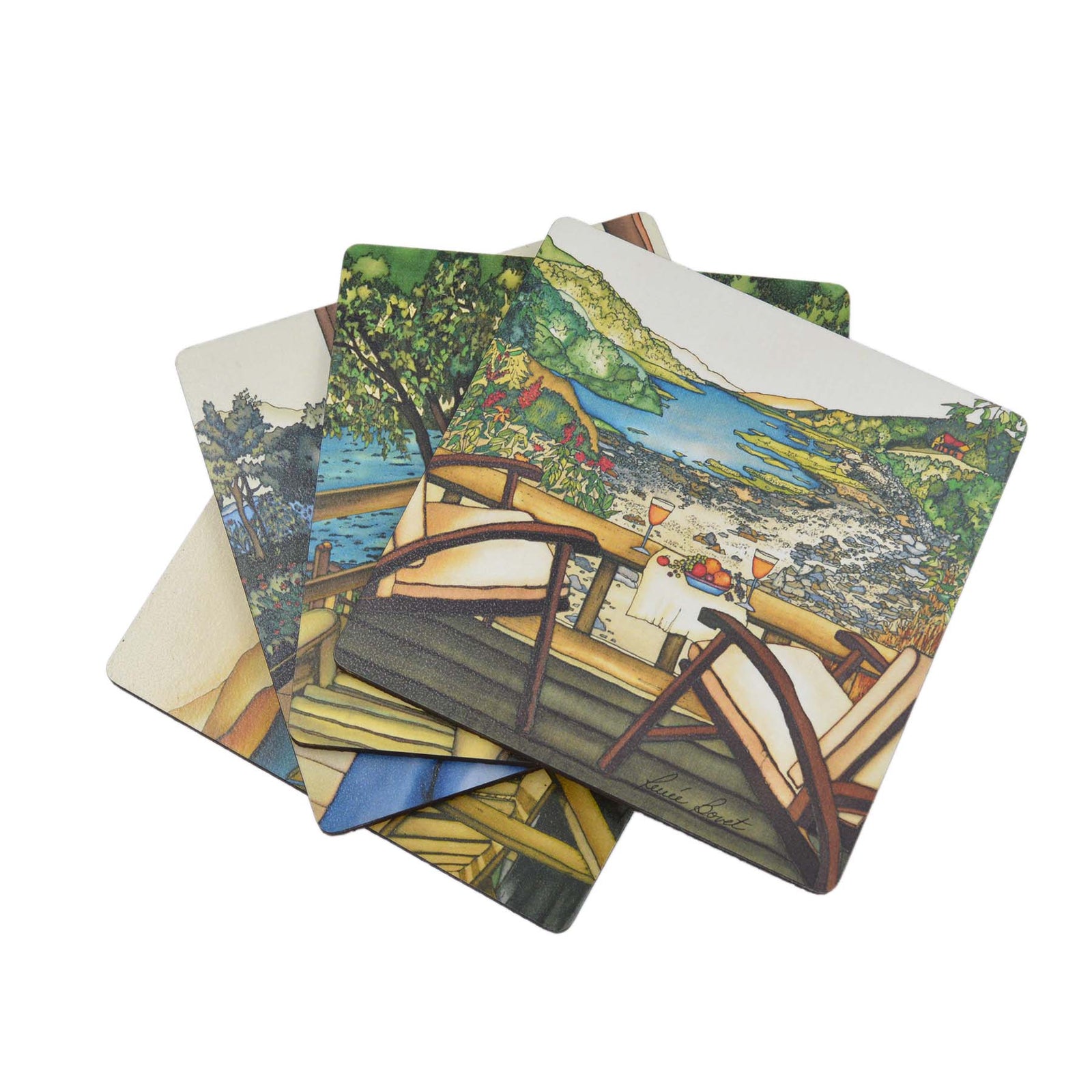 Ensemble de 4 sous-verres Campagne