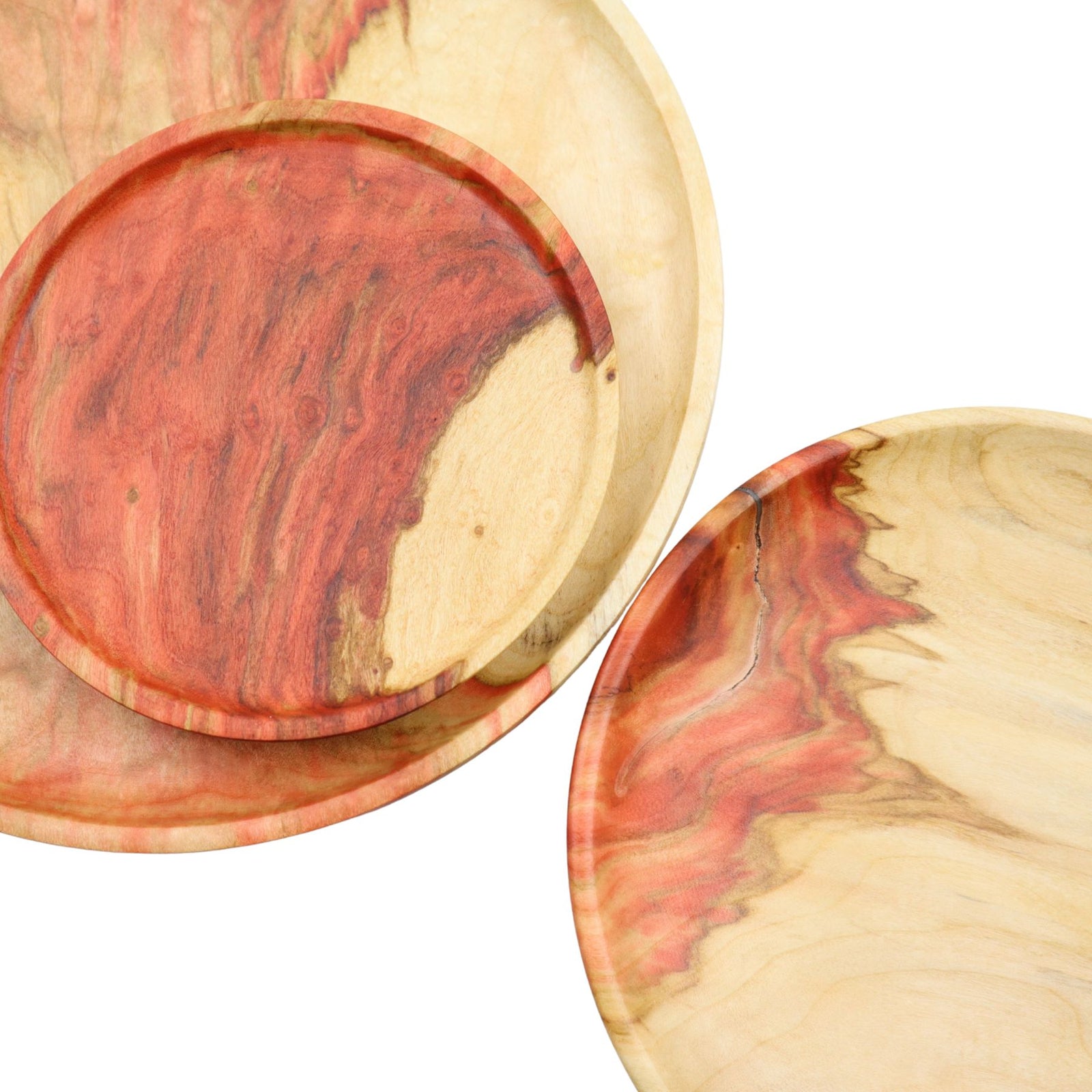 Lot de 3 assiettes en bois