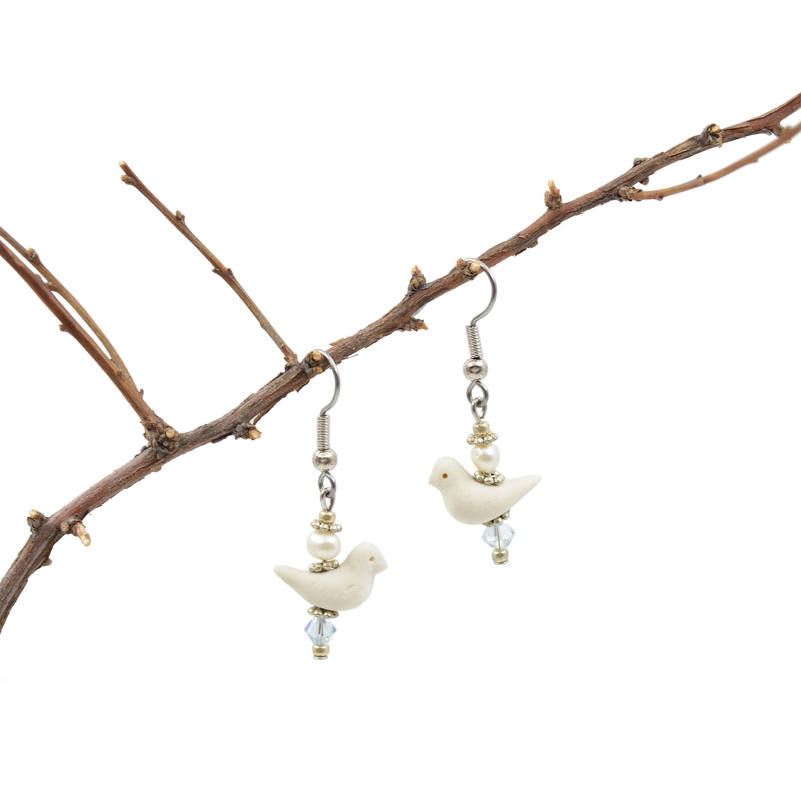 Boucles d'oreilles en porcelaine