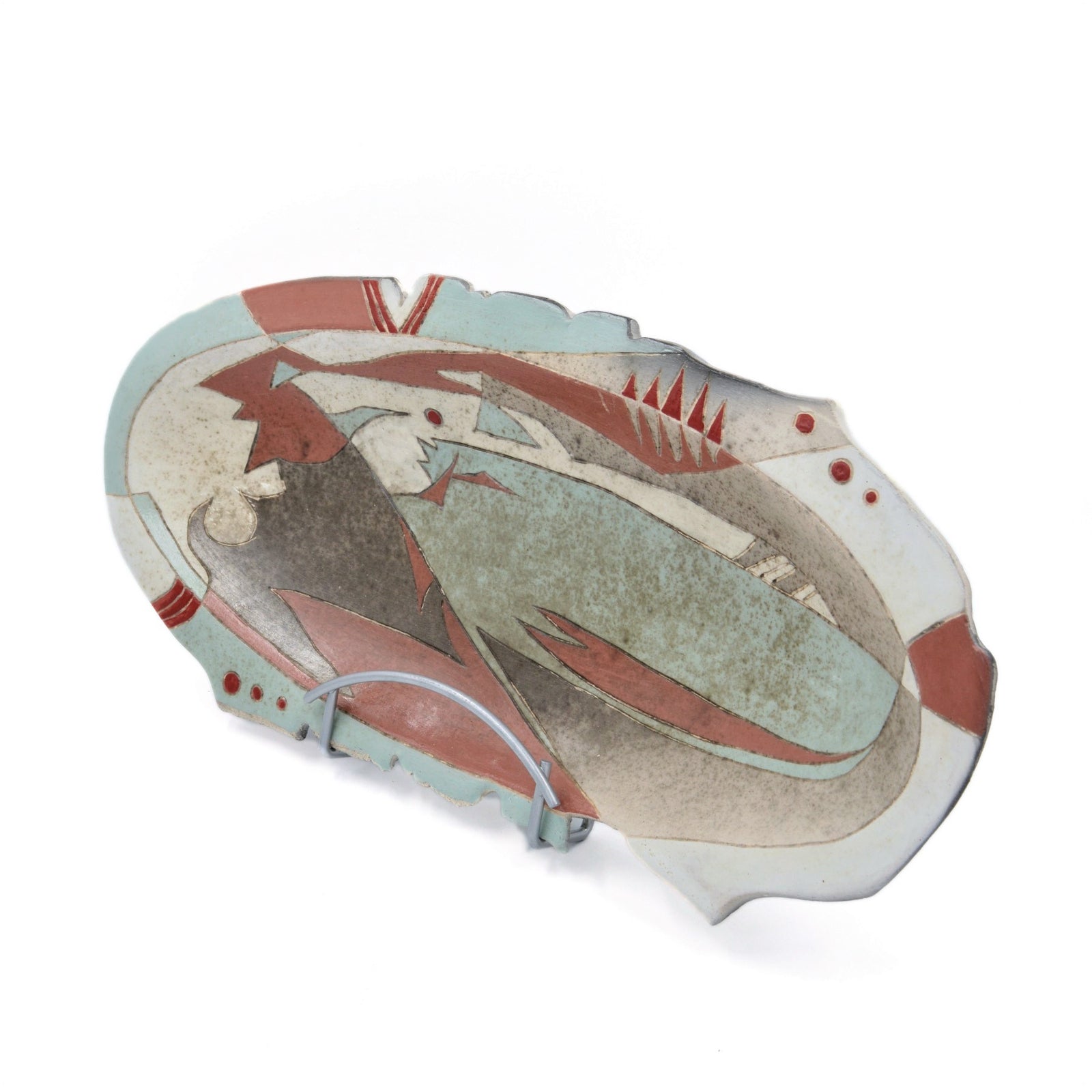 Plat décoratif mi-raku