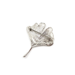 Broche en argent Ginkgo