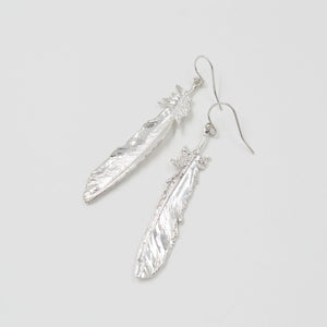 Boucles d'oreilles en argent plumes