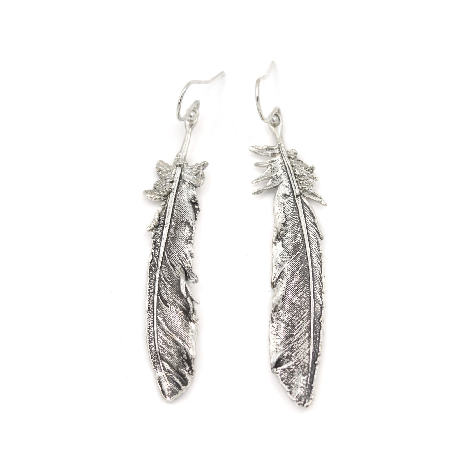 Boucles d'oreilles en argent plumes