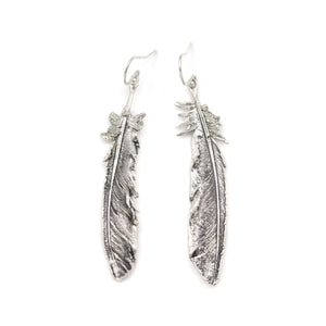 Boucles d'oreilles en argent plumes
