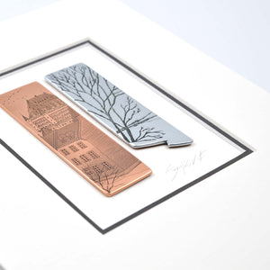 Plaque de gravure , vue rapprochée