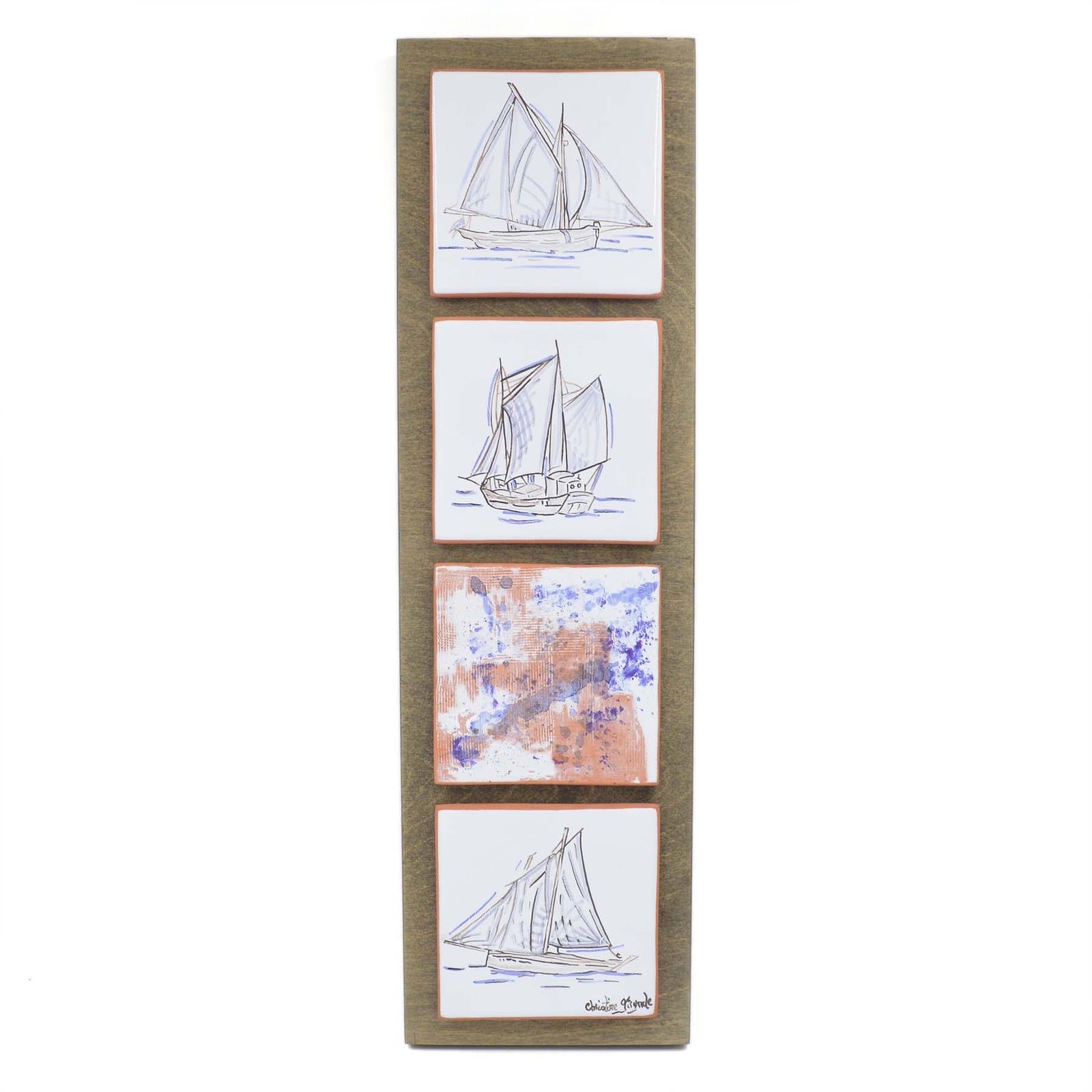 Tableau en céramique Voiliers