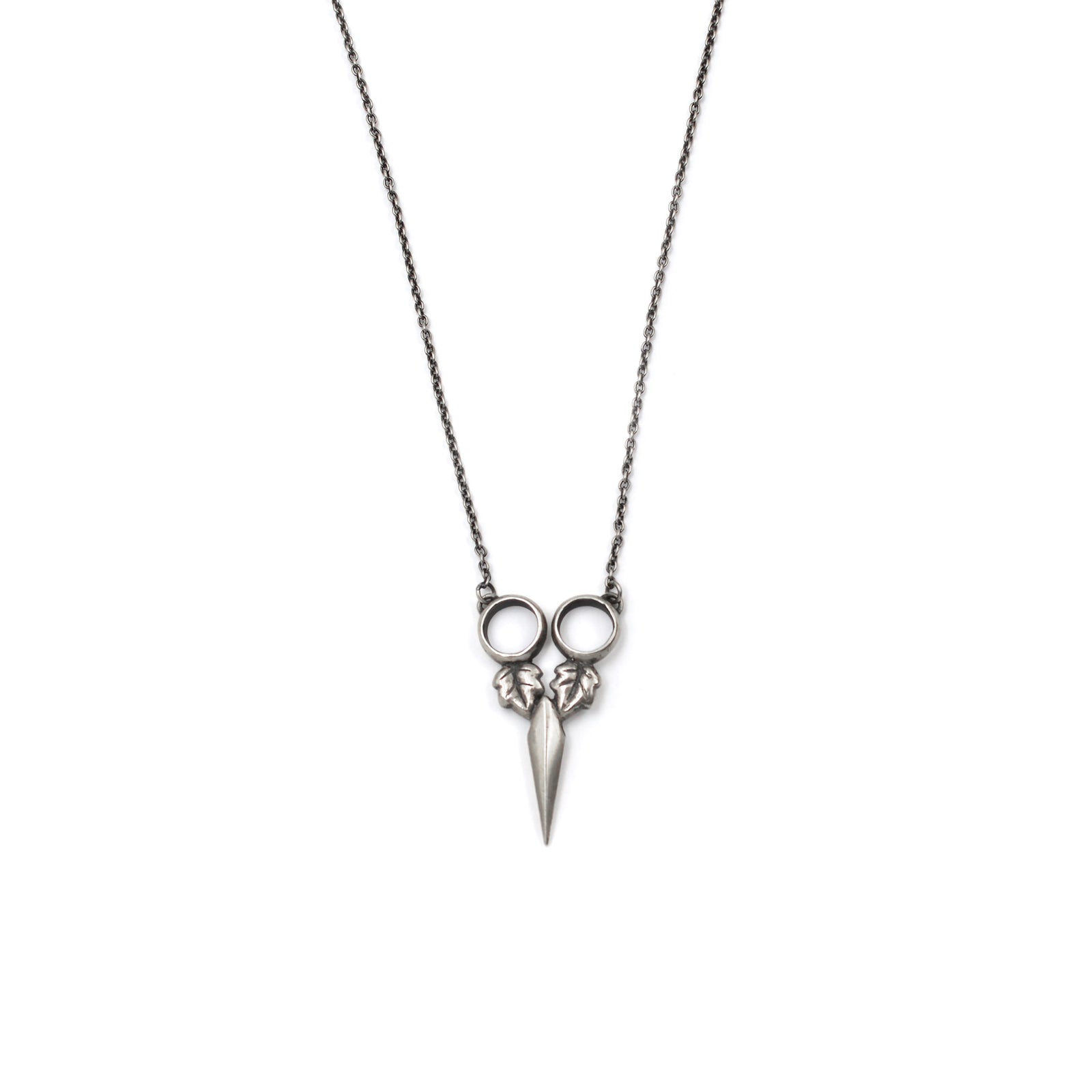 Collier Ciseaux en argent sterling oxydé
