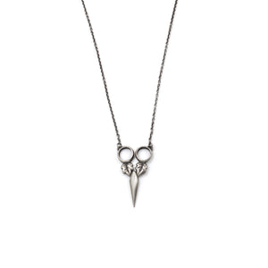 Collier Ciseaux en argent sterling oxydé