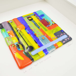 Oeuvre en verre encadrée