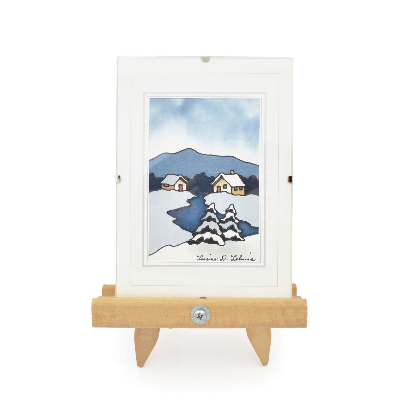 Paysage peint sur soie