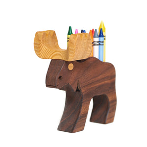Porte-crayons en bois - Animaux