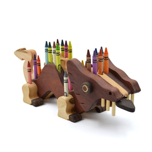 Porte-crayons en bois - Dragon