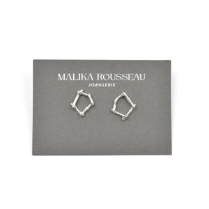 Boucles d'oreilles en argent - Pentagones fusionnées