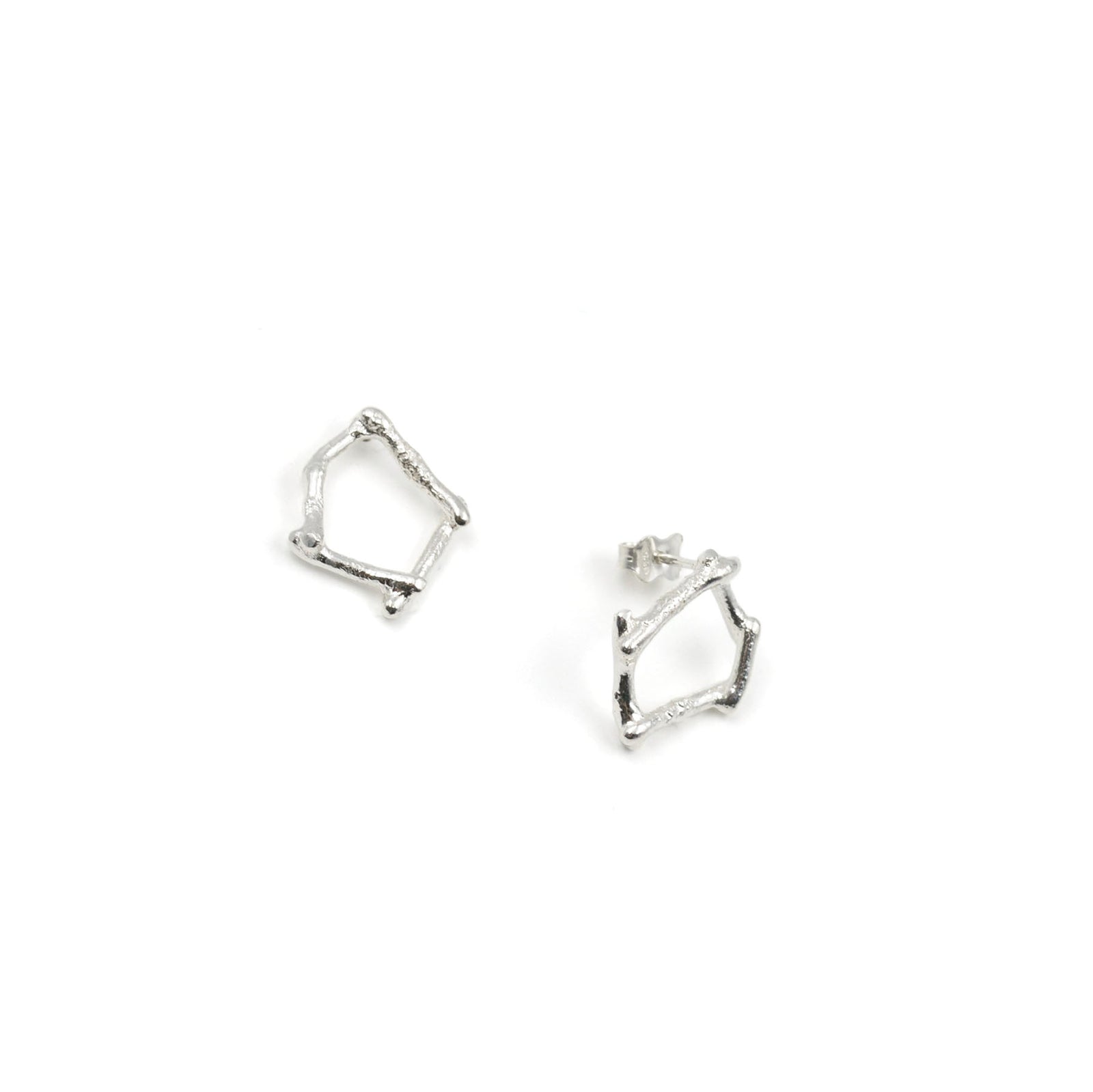 Boucles d'oreilles en argent - Pentagones fusionnées
