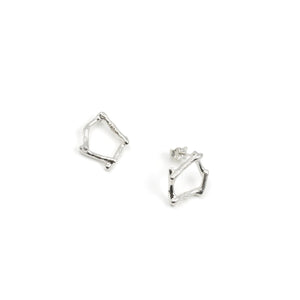 Boucles d'oreilles en argent - Pentagones fusionnées