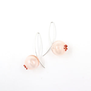 Boucles d'oreilles en verre soufflé rose