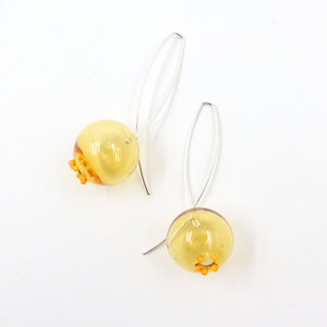 Boucles d'oreilles en verre soufflé jaune