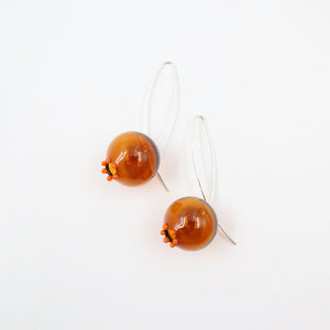 Boucles d'oreilles en verre soufflé orange
