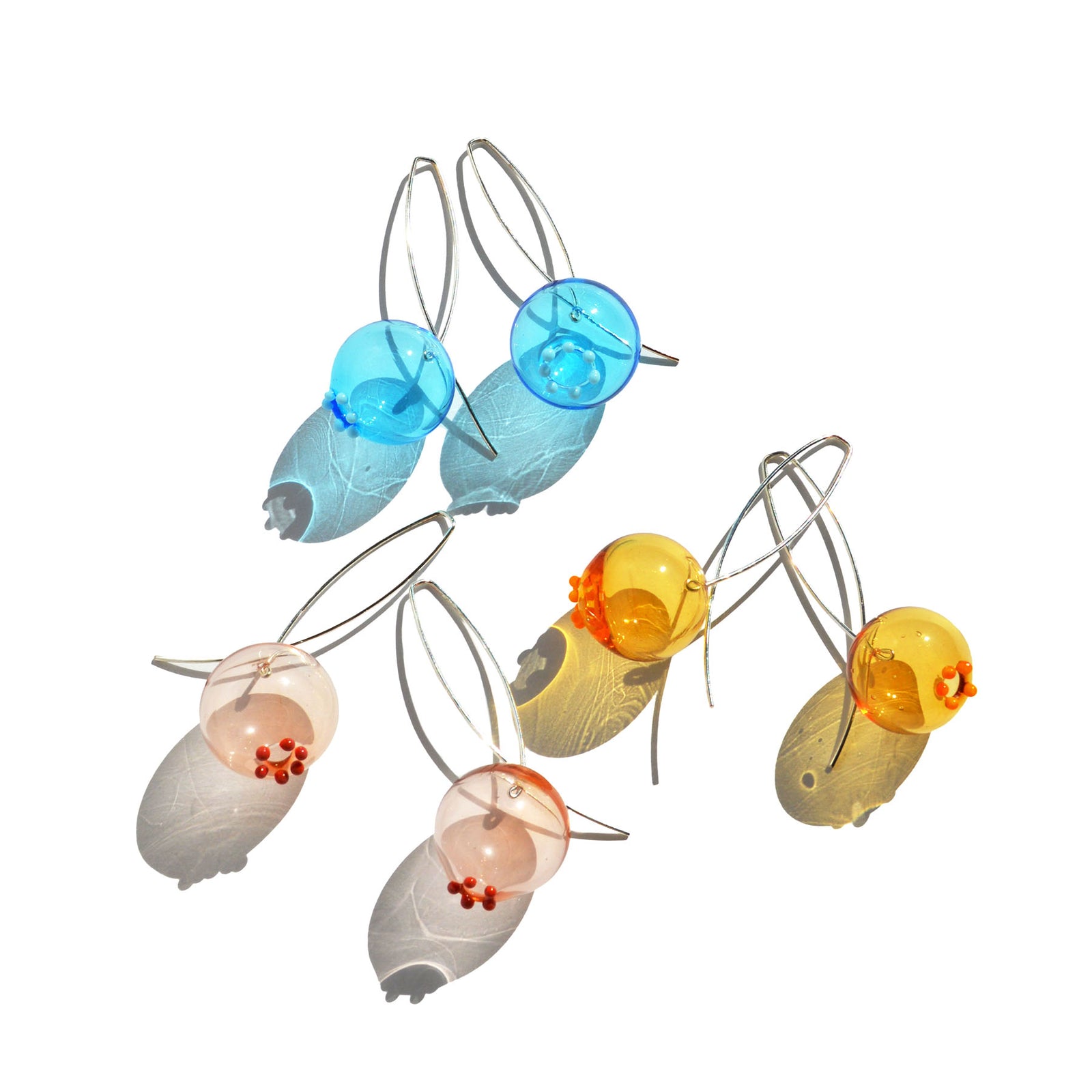 Boucles d'oreilles en verre soufflé