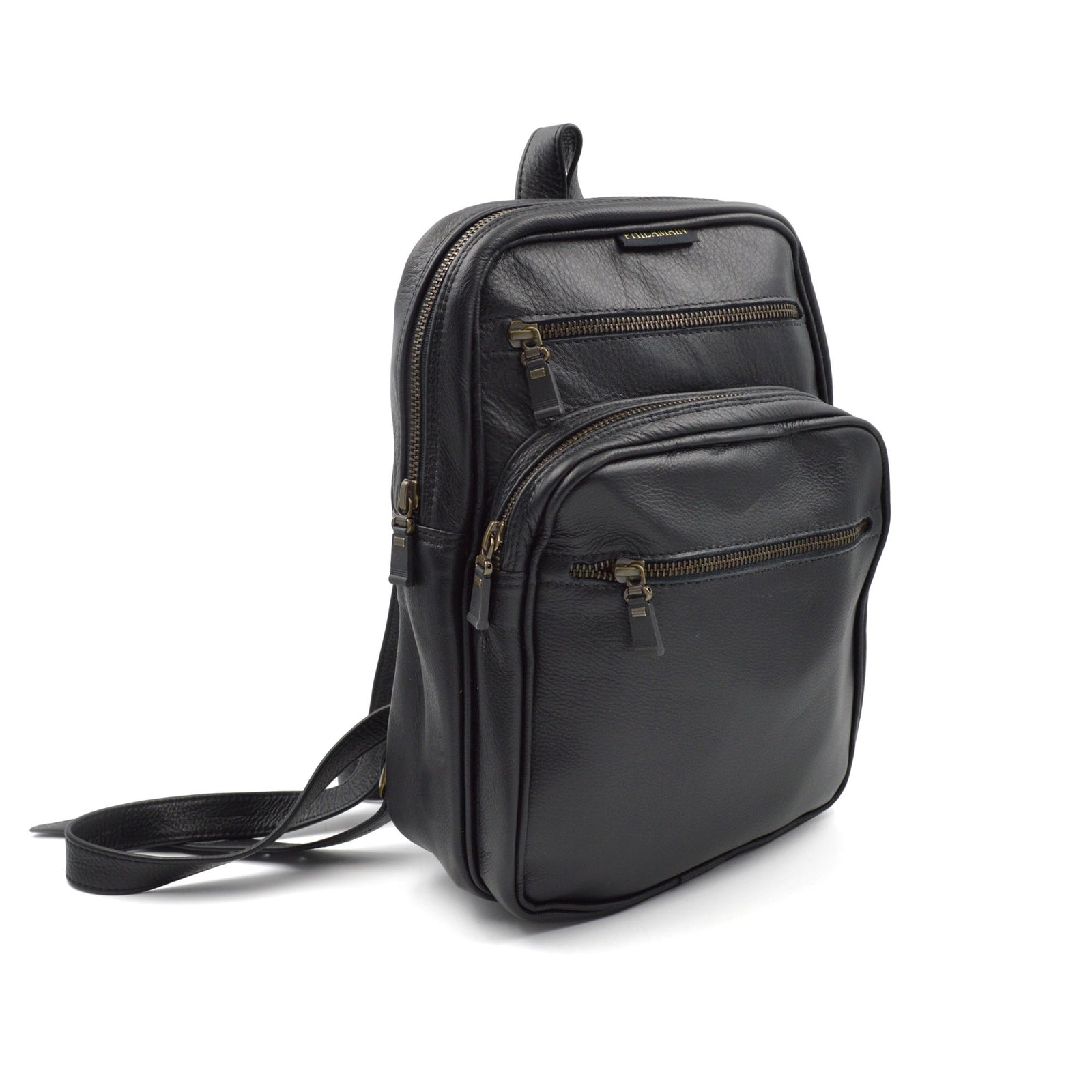 Sac à dos en cuir doux - noir