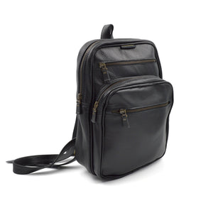 Sac à dos en cuir doux - noir