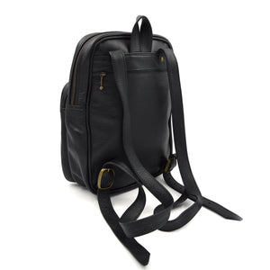 Sac à dos en cuir doux - noir