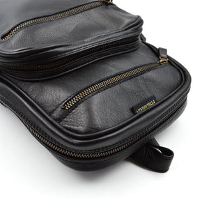 Sac à dos en cuir doux - noir