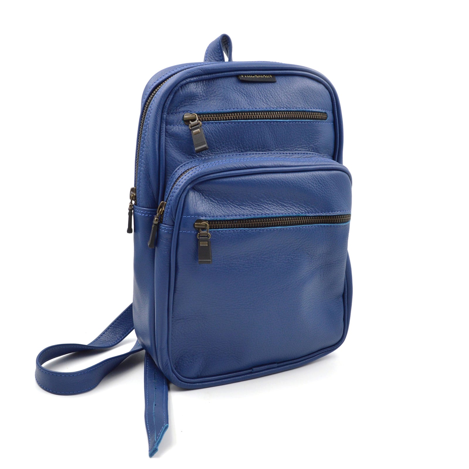 Sac à dos en cuir doux - bleu