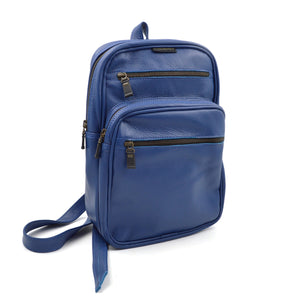 Sac à dos en cuir doux - bleu
