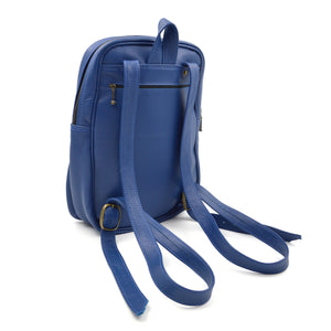 Sac à dos en cuir doux - bleu