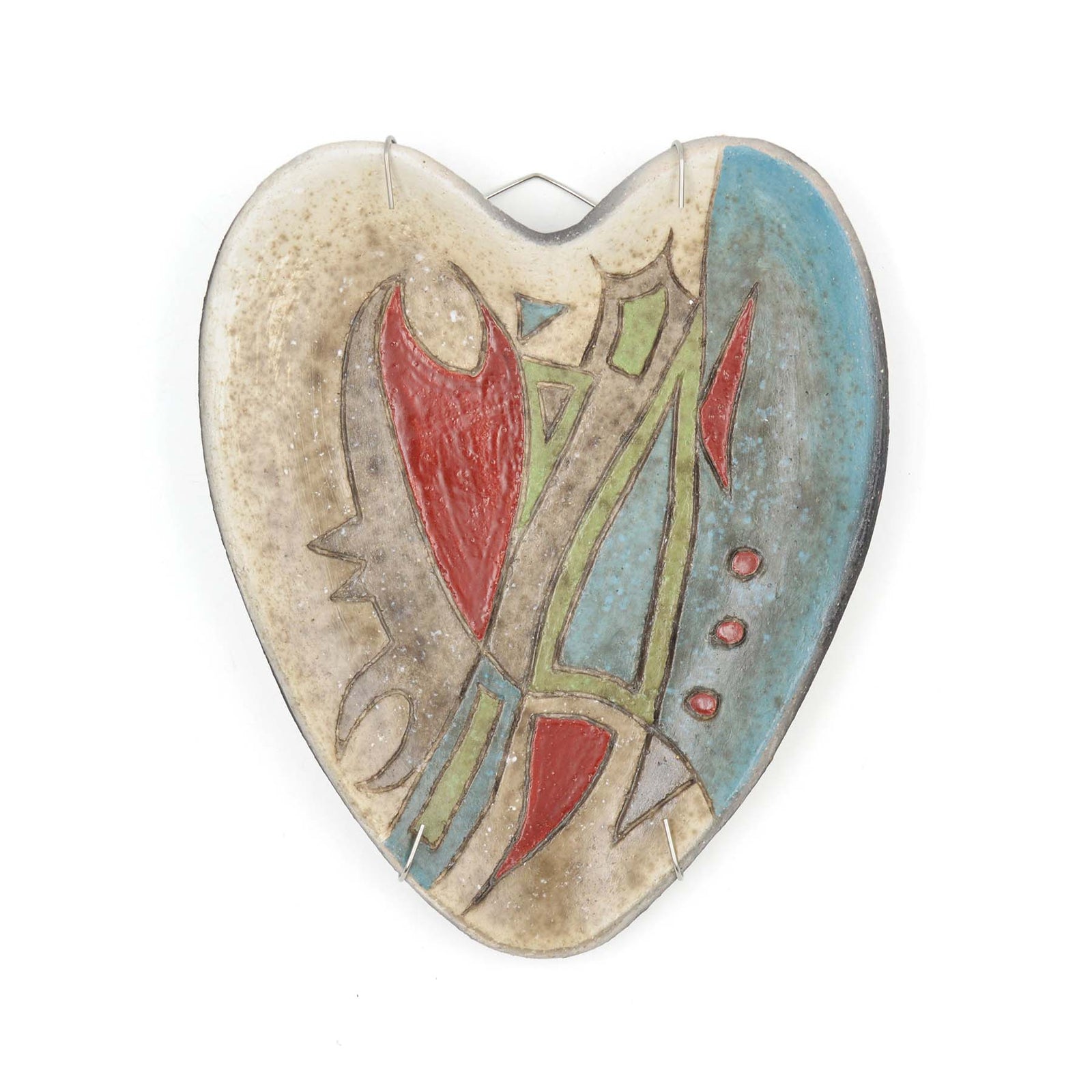 Décoration murale mi-raku - Coeur