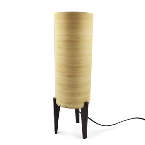 Lampe cylindrique en bois