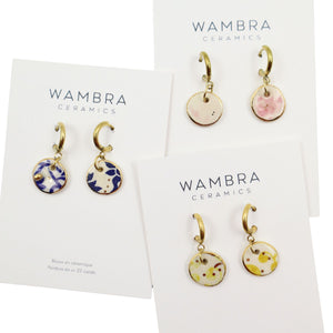 Boucles d’oreilles rondes en porcelaine