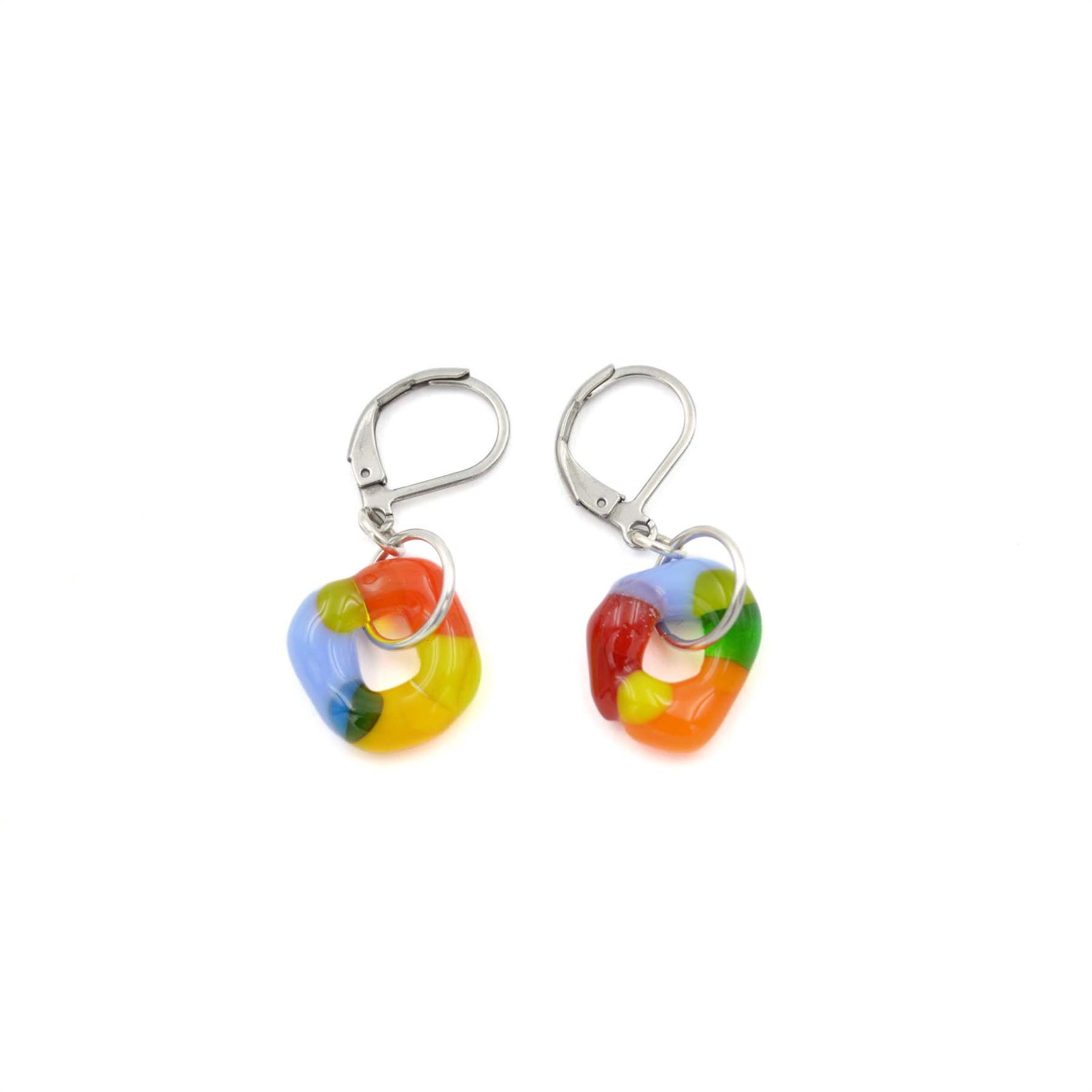 Boucles d'oreilles en verre fusionné