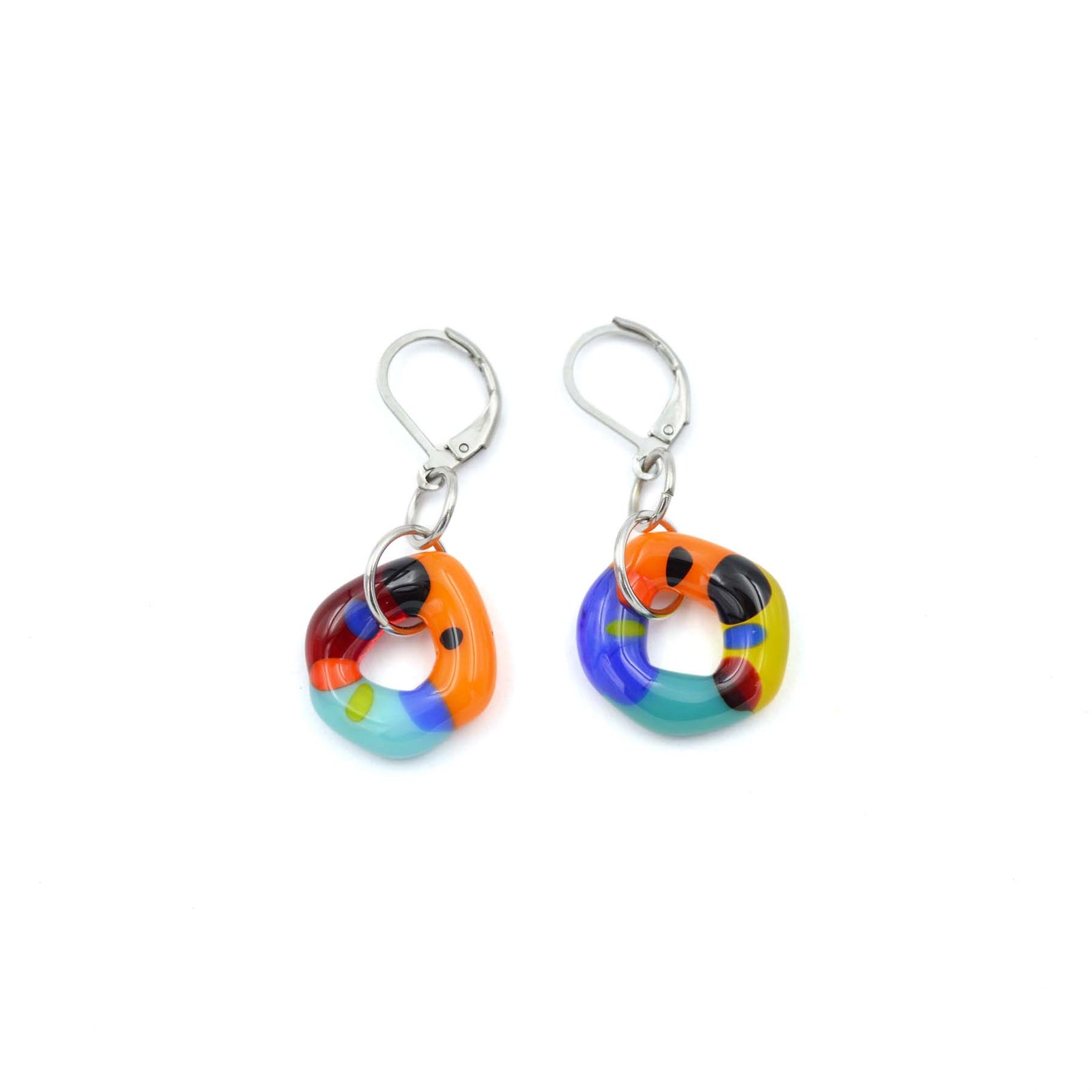 Boucles d'oreilles en verre fusionné