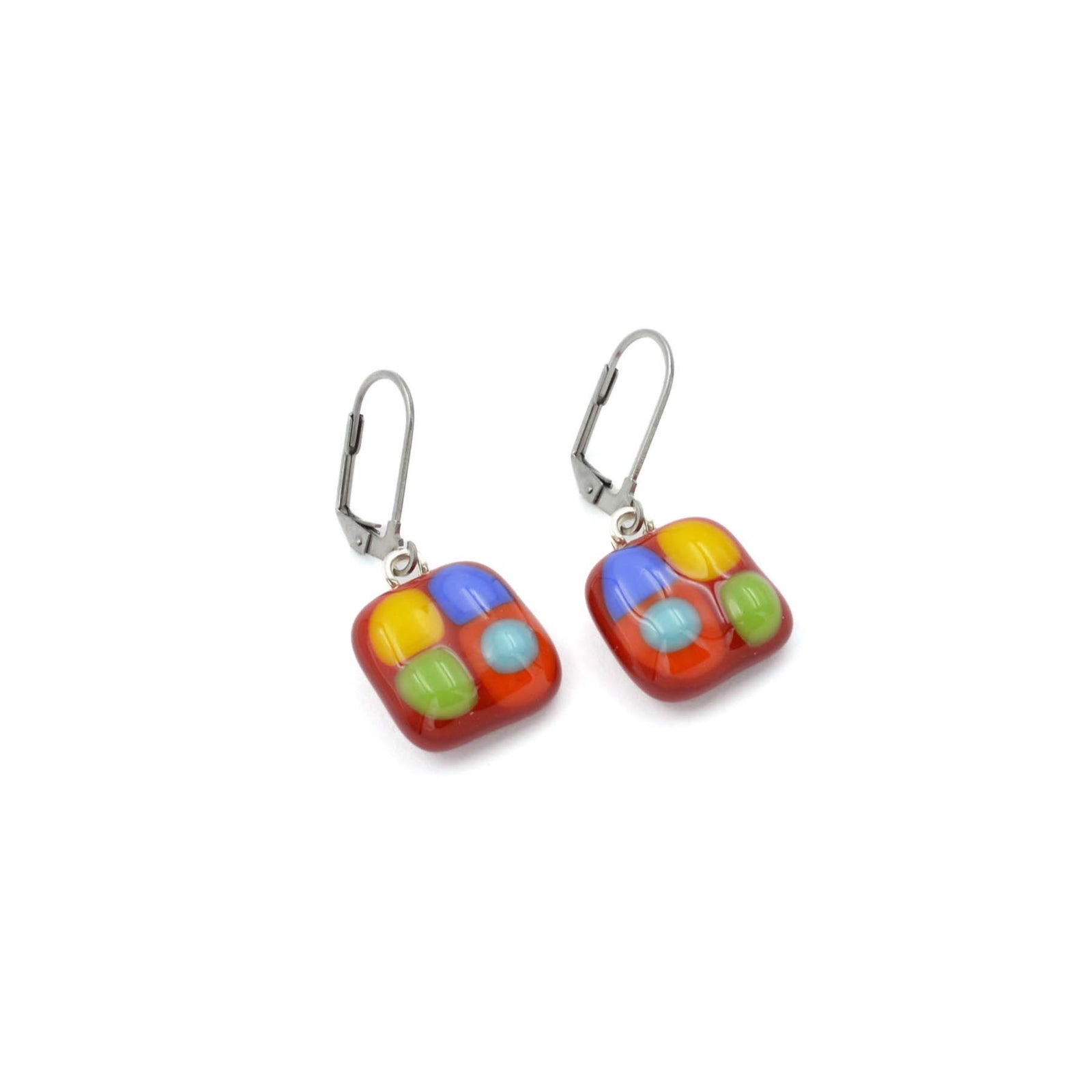Boucles d'oreilles en verre fusionné