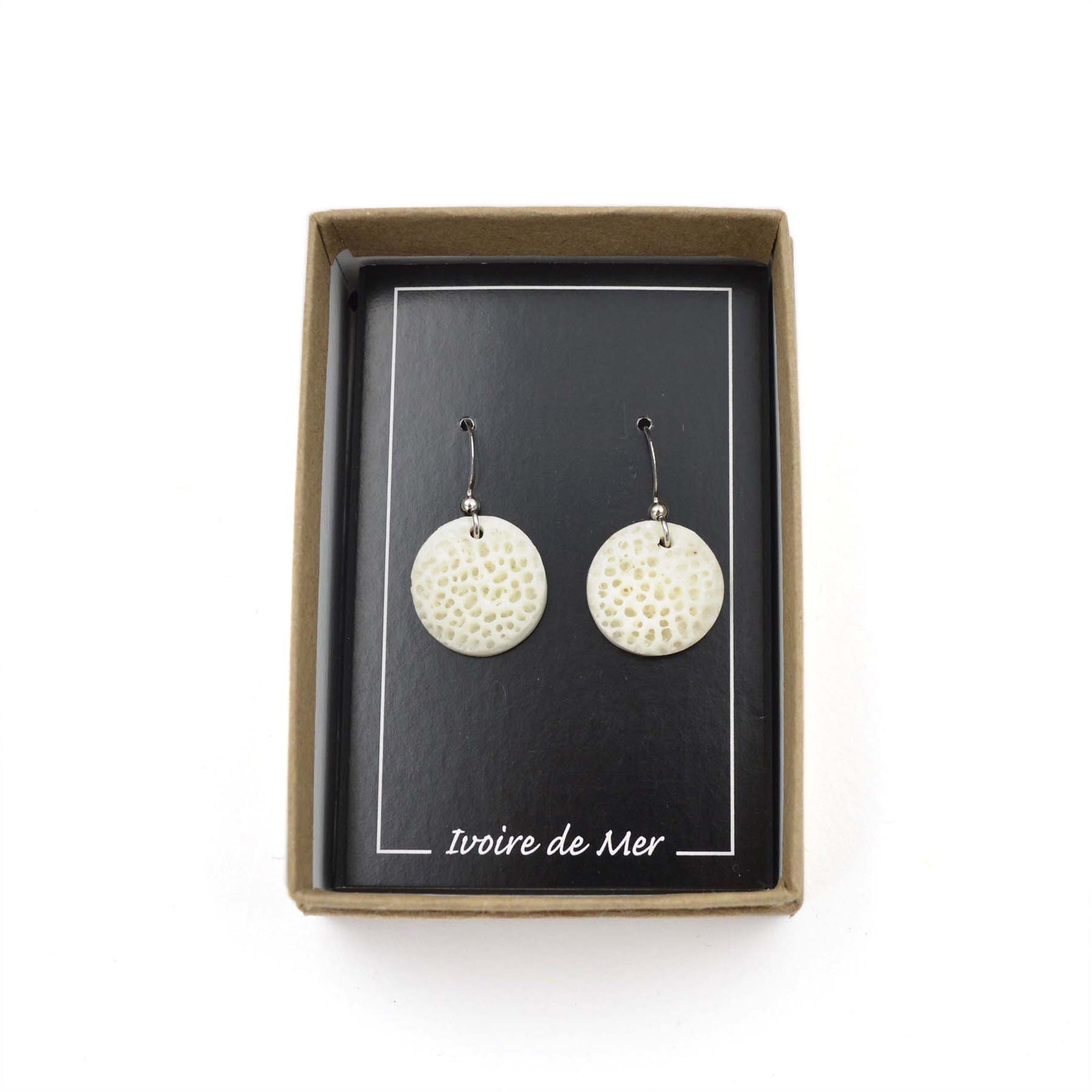 Boucles d'oreilles en ivoire de mer