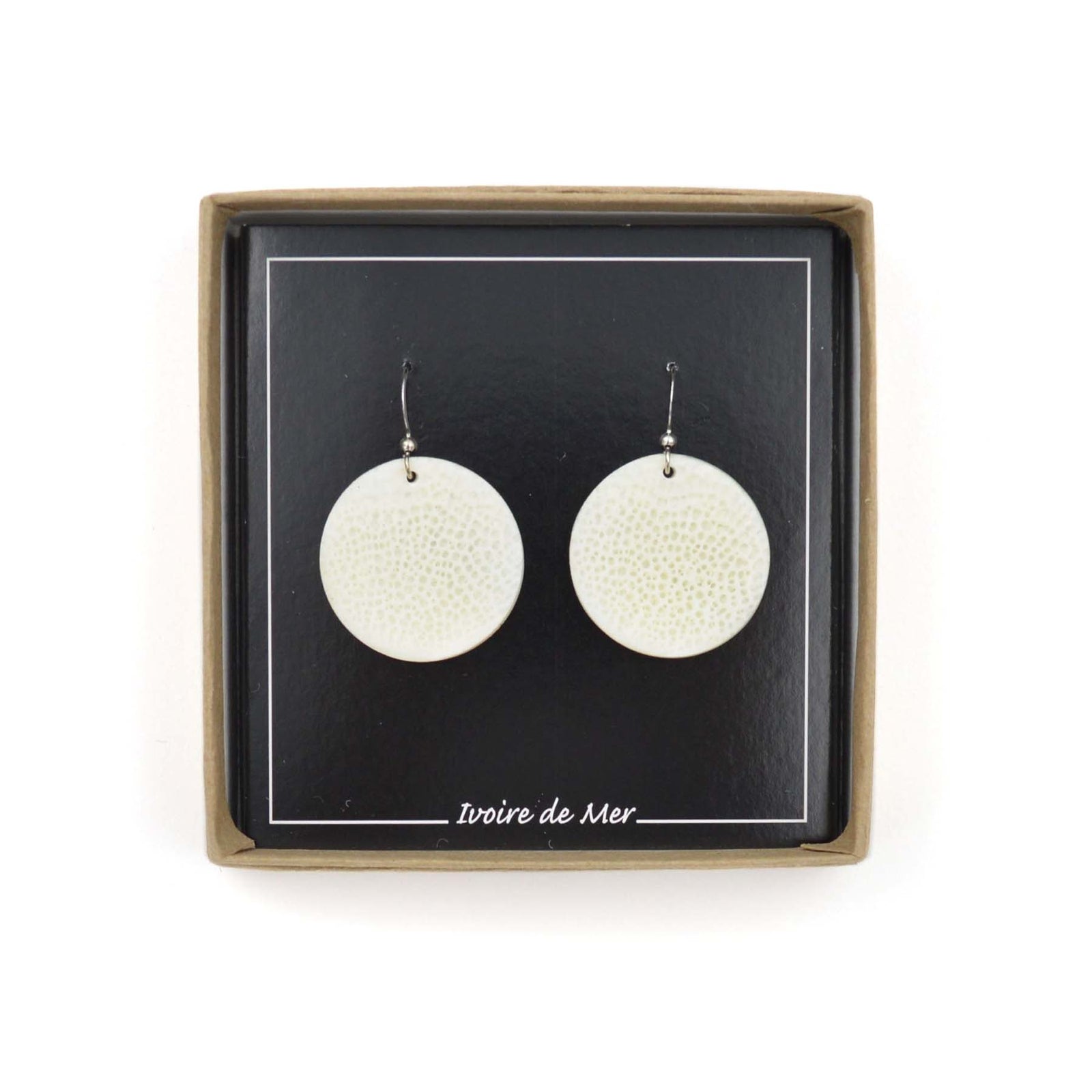 Boucles d'oreilles en ivoire de mer