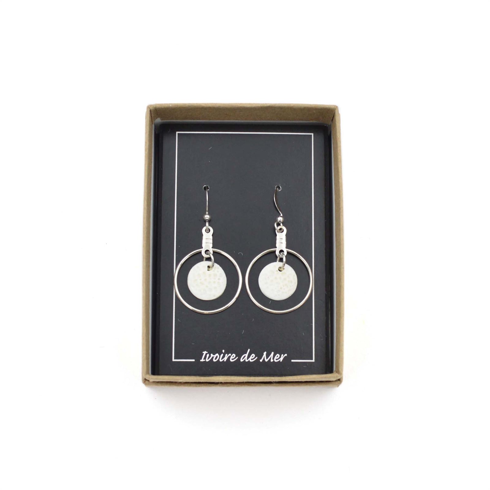 Boucles d'oreilles en ivoire de mer
