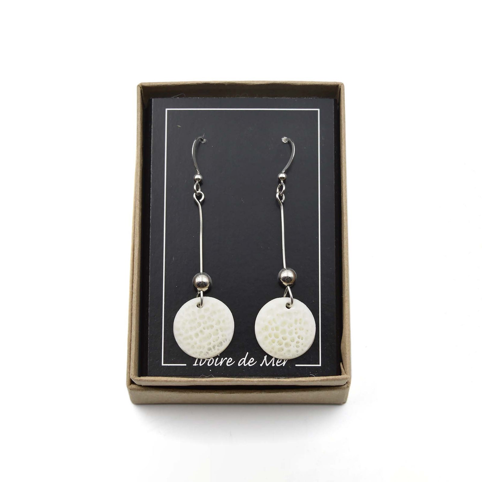 Boucles d'oreilles en ivoire de mer