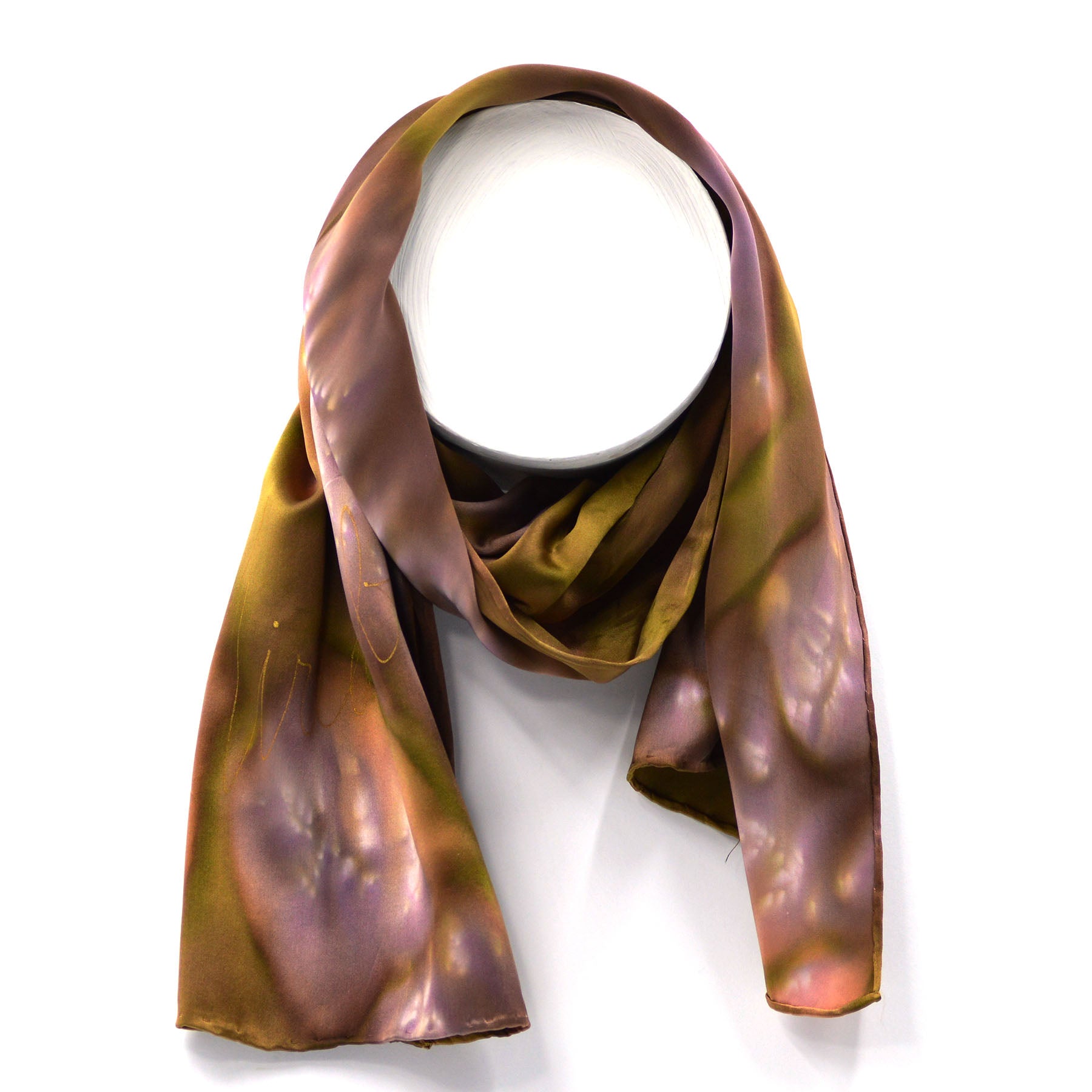 FOULARD DE SOIE VERT/VIOLET