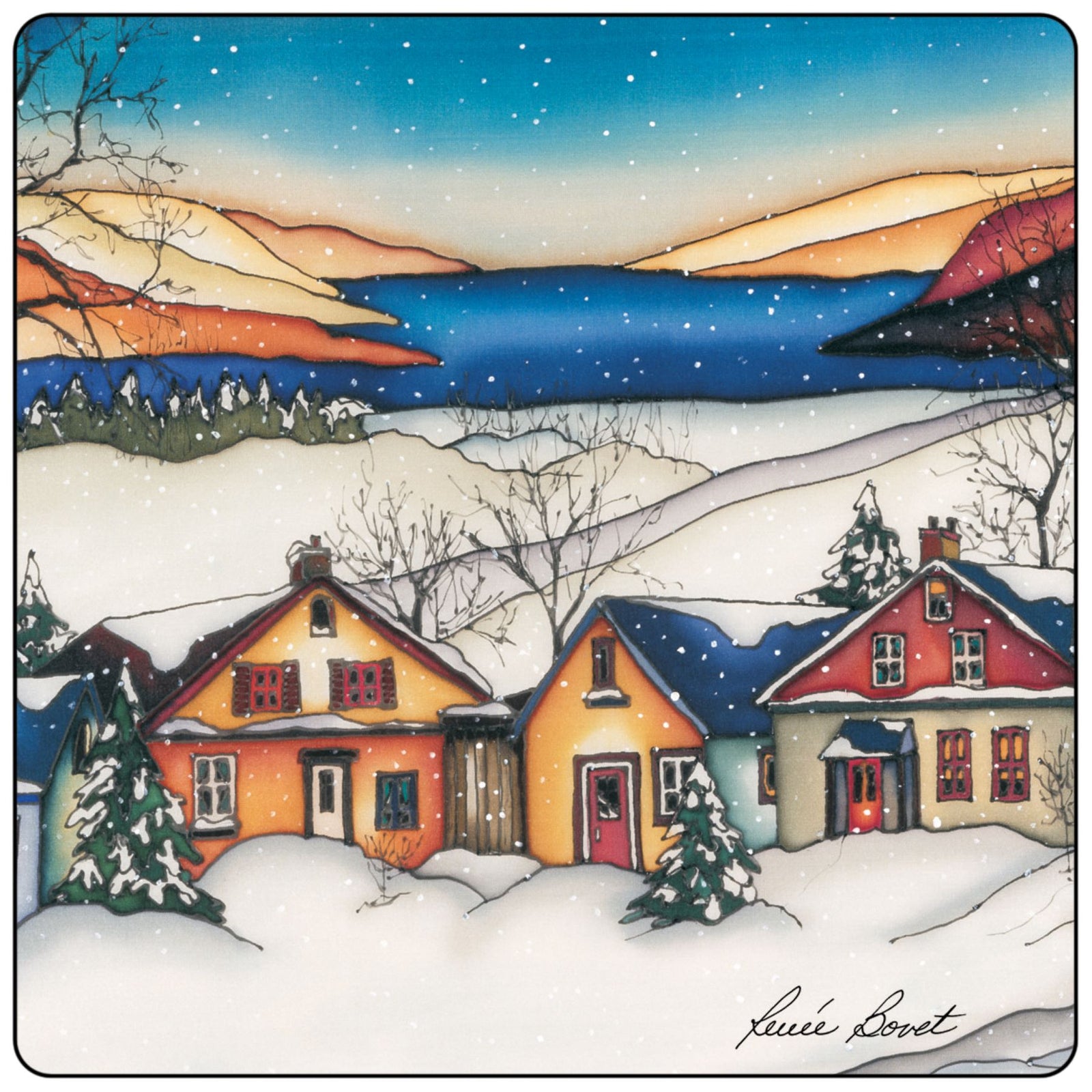 Ensemble de 4 sous-verres Hiver
