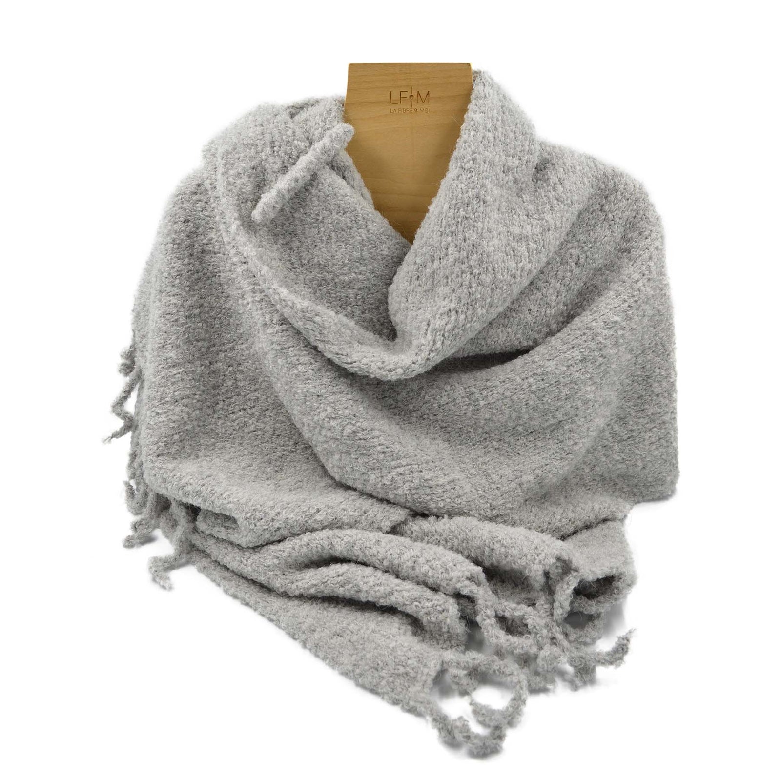 Grand châle en laine d'alpaga