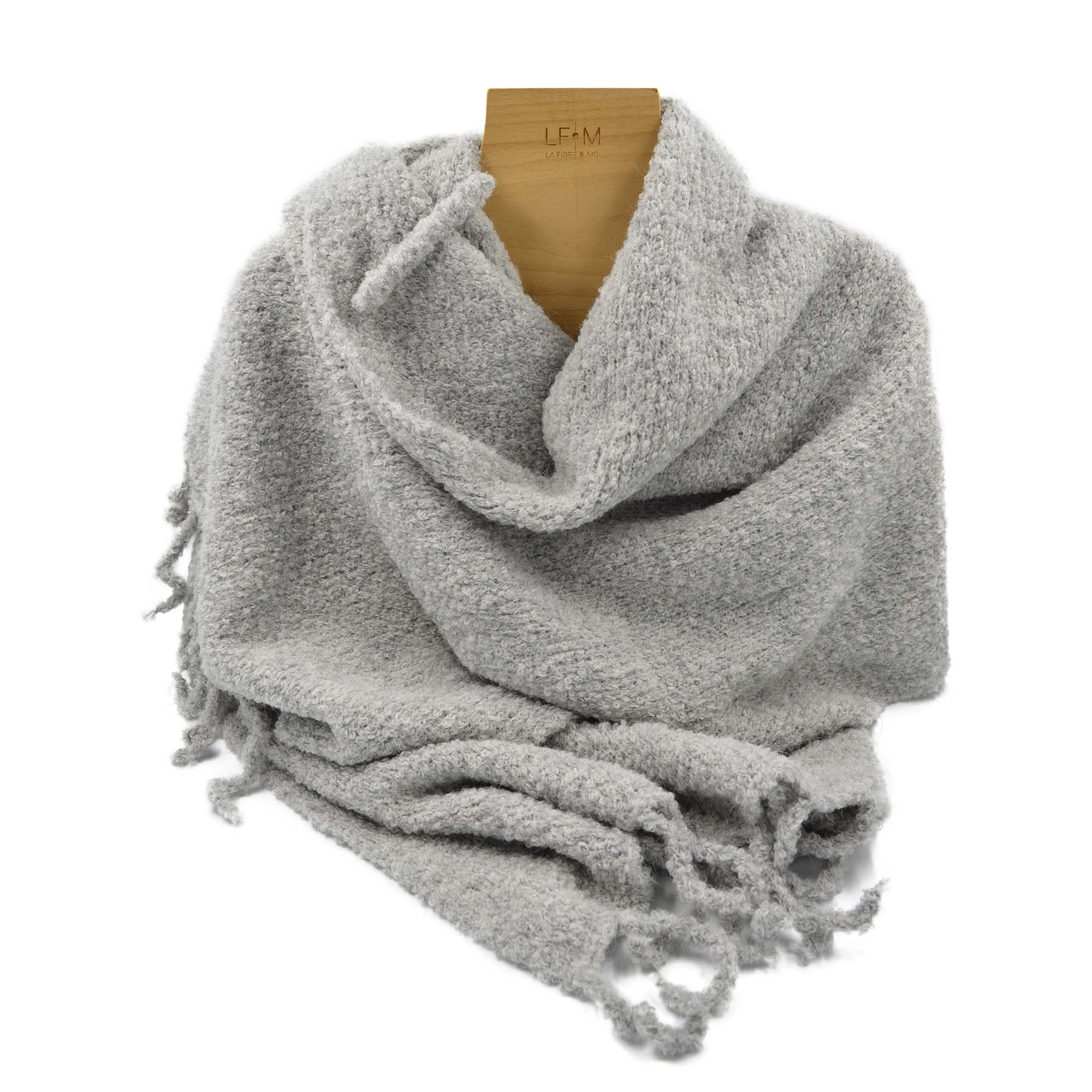 Grand châle en laine d'alpaga